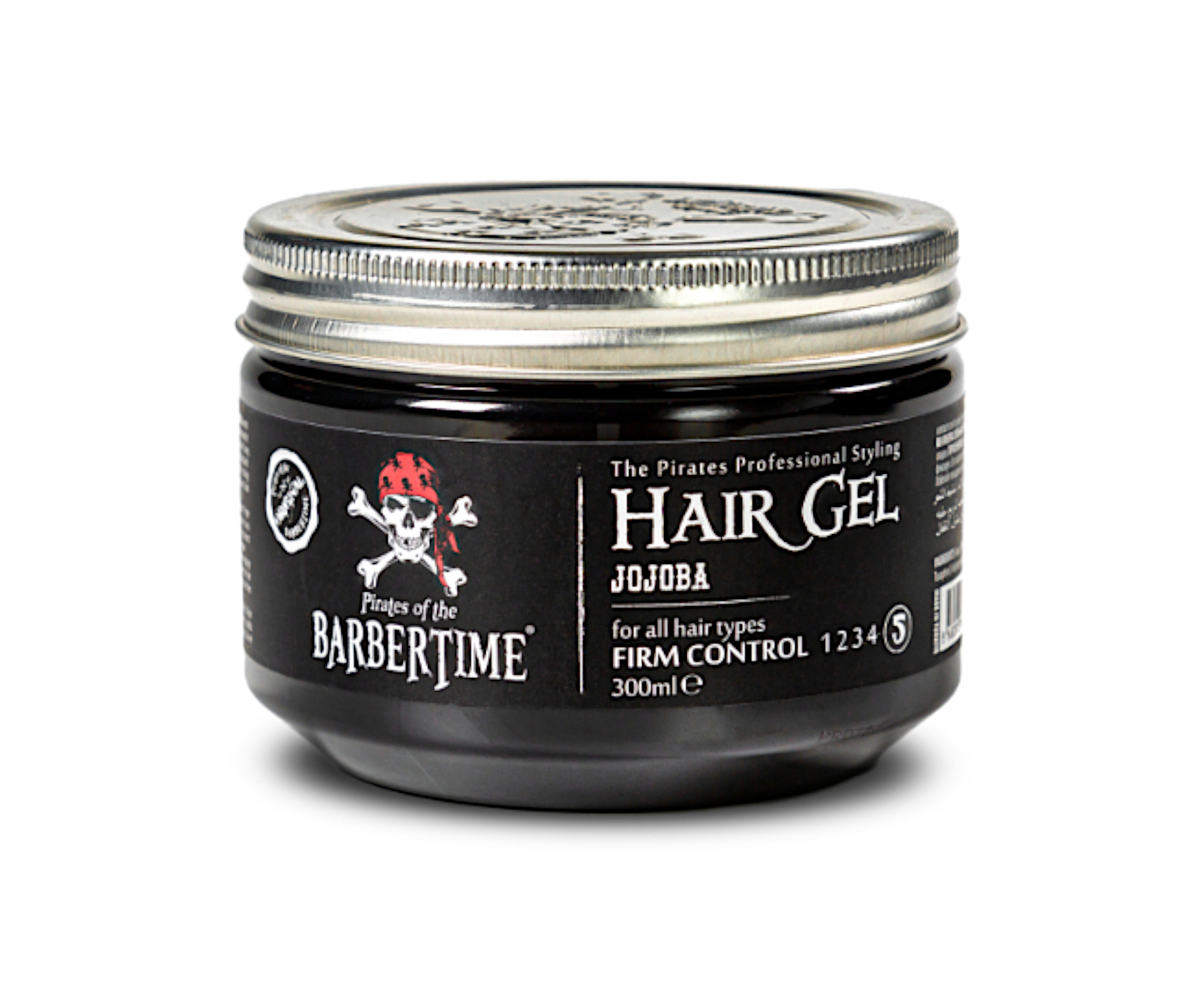 Gel na vlasy s jojobou s maximální fixací Barbertime Hair Gel Jojoba - 300 ml - Pirates of the Barbertime + dárek zdarma