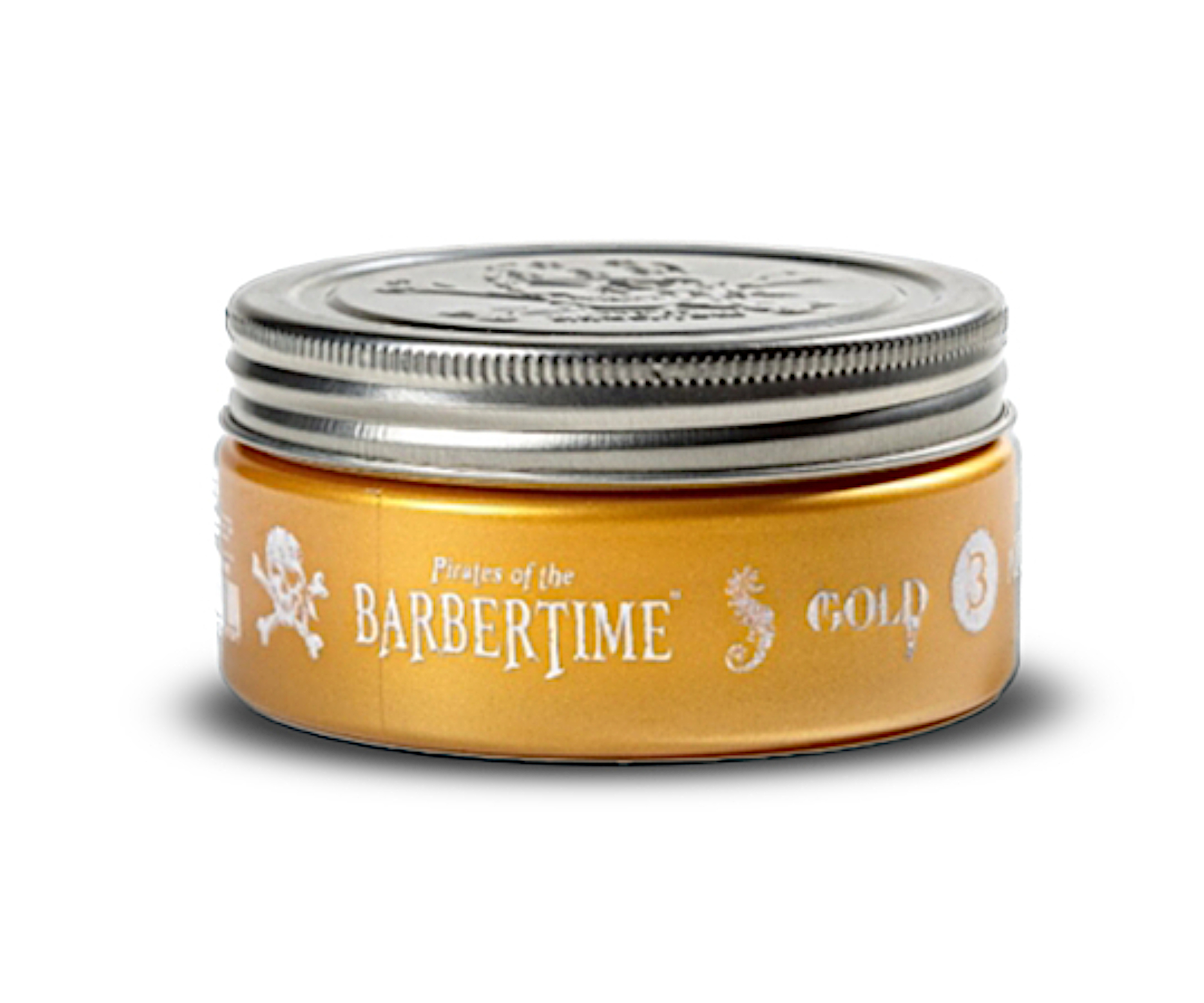 Pomáda na vlasy se střední fixací a vysokým leskem Barbertime Gold Pomade No. 3 - 150 ml - Pirates of the Barbertime + dárek zdarma