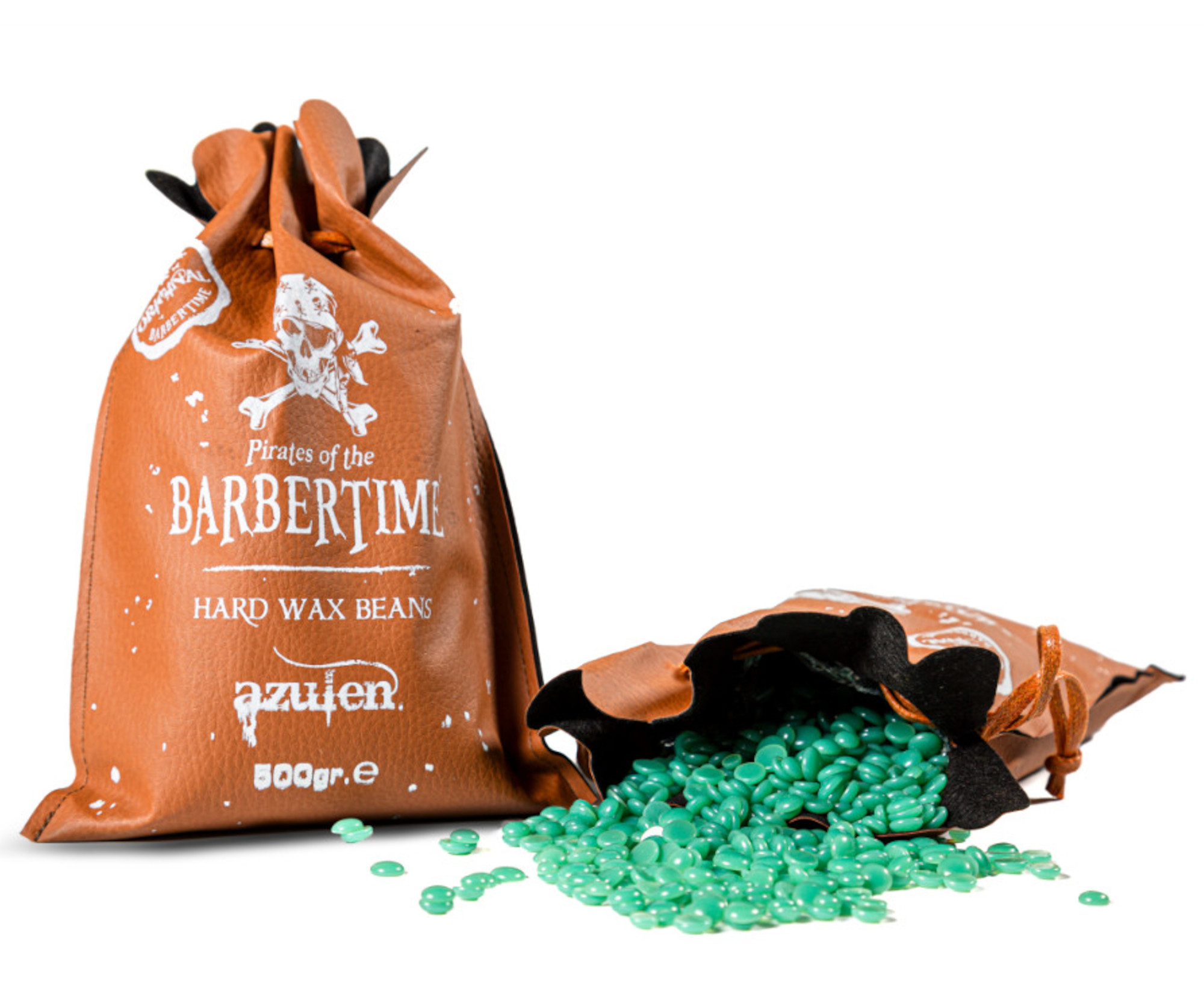 Depilační vosk pro muže Pirates of the Barbertime Hard Wax Beans Azulen - zelený, 500 g + dárek zdarma