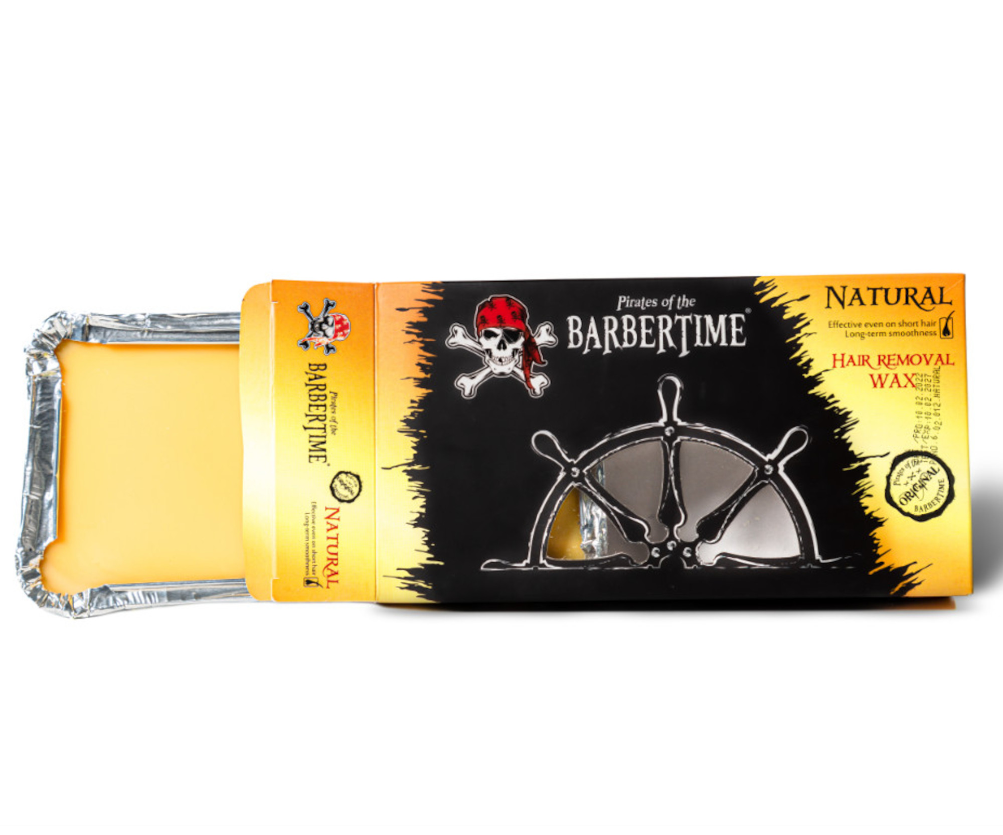 Depilační vosk Pirates of the Barbertime Hard Removal Wax Natural - žlutý, 500 g + dárek zdarma
