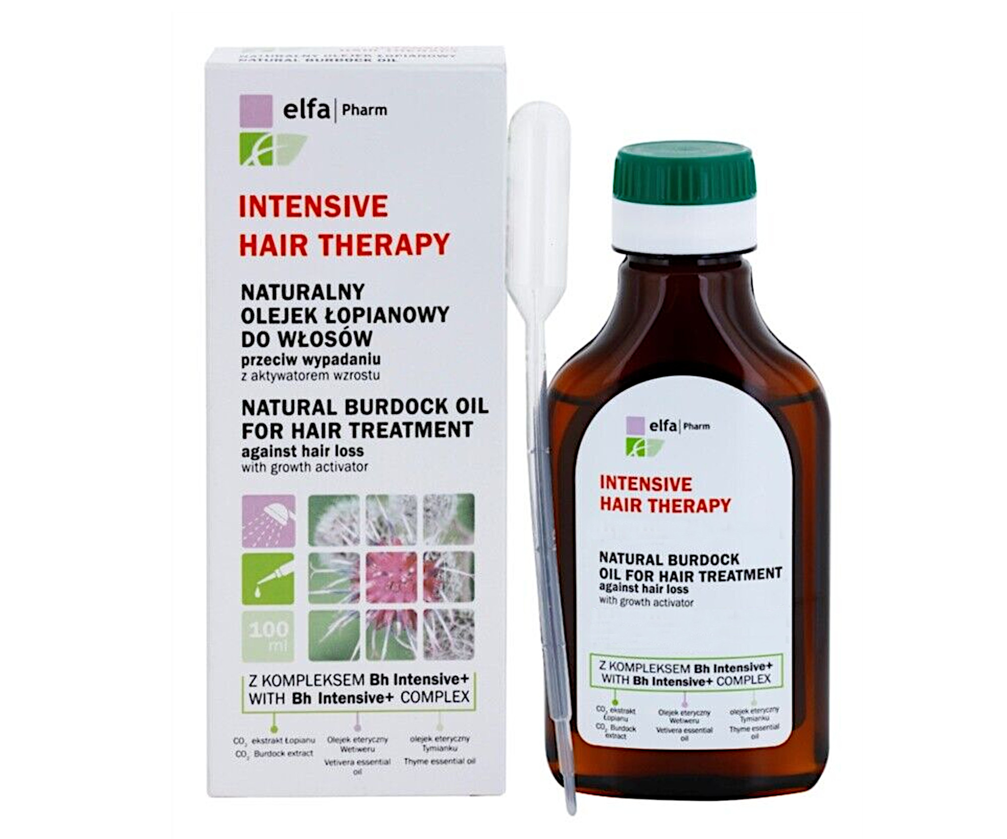 Olej proti vypadávání vlasů Elfa Pharm Intensive Hair Therapy Natural Burdock Oil - 100 ml