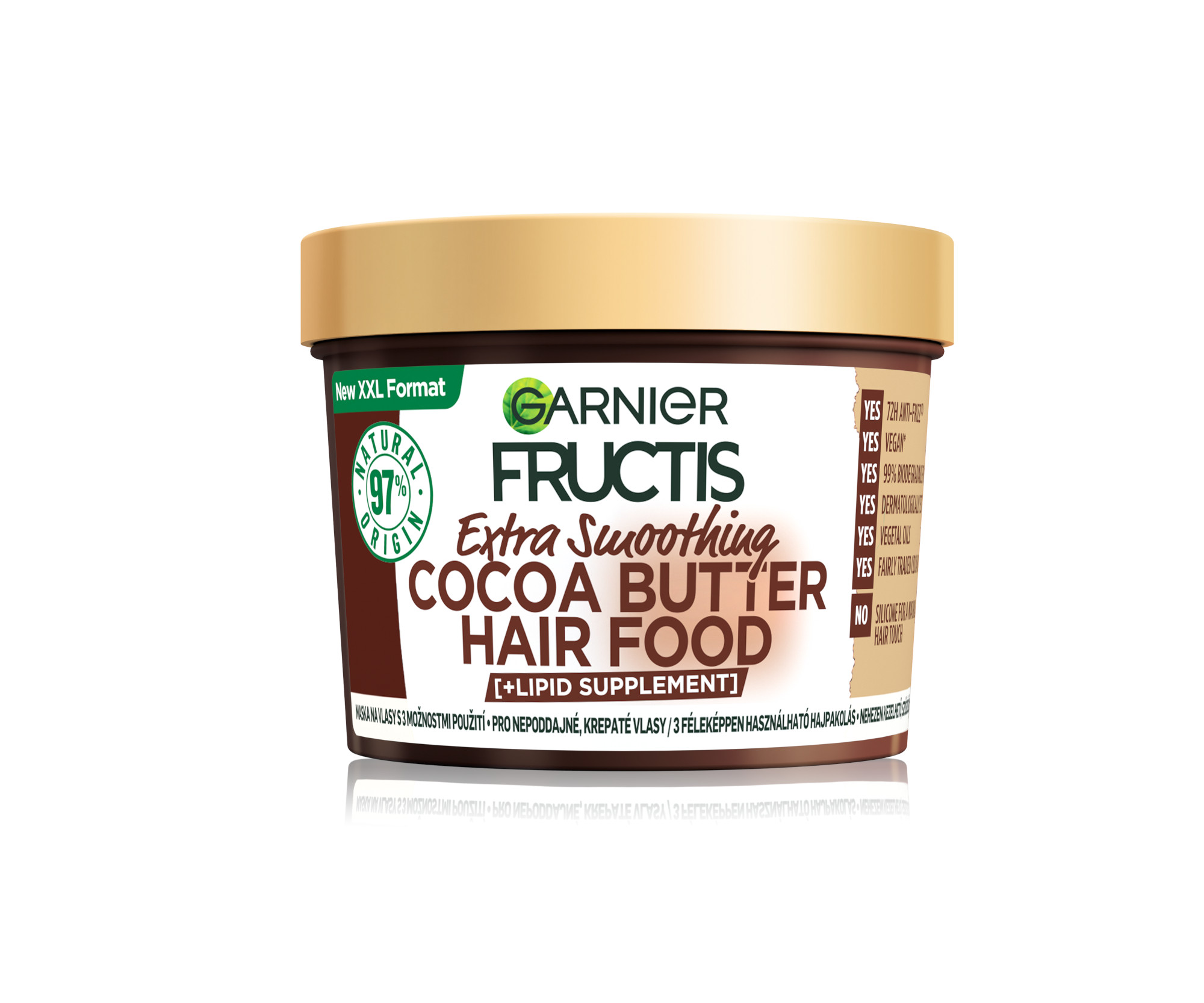 Maska pro uhlazení nepoddajných a krepatých vlasů Garnier Fructis Cocoa Butter Hair Food - 400 ml (C6846300) + dárek zdarma