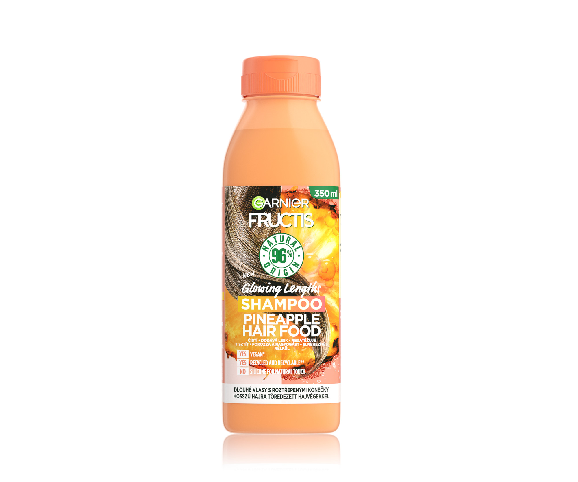 Rozjasňující šampon pro dlouhé vlasy Garnier Fructis Shampoo Pineapple Hair Food - 350 ml + dárek zdarma