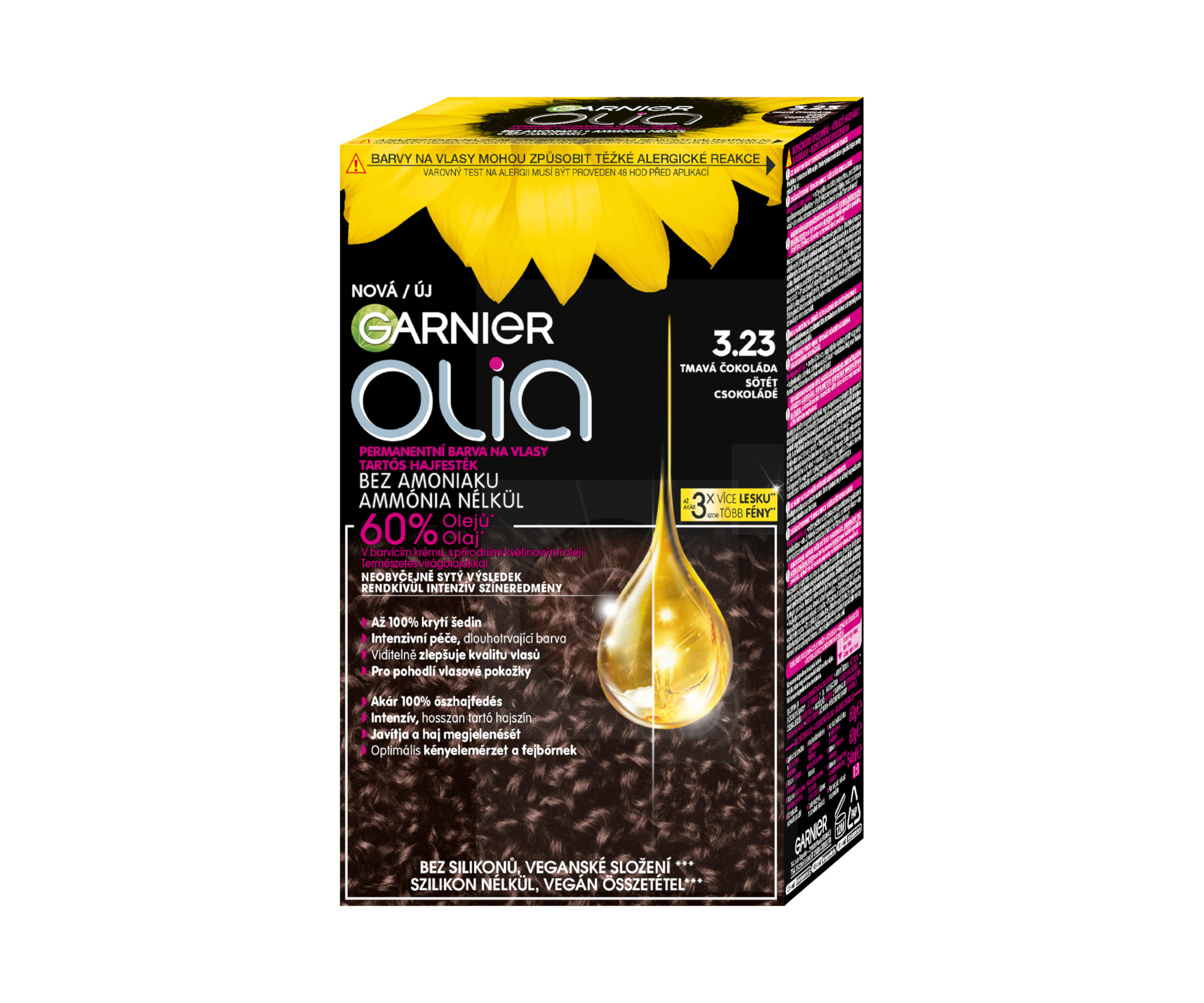 Permanentní olejová barva Garnier Olia 3.23 tmavá čokoláda + dárek zdarma