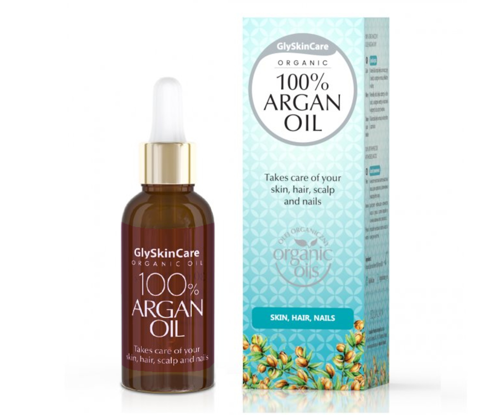 100% arganový olej na kůži, vlasy, pokožku hlavy a nehty GlySkinCare 100% Argan Oil - 30 ml (WYR000125) + dárek zdarma