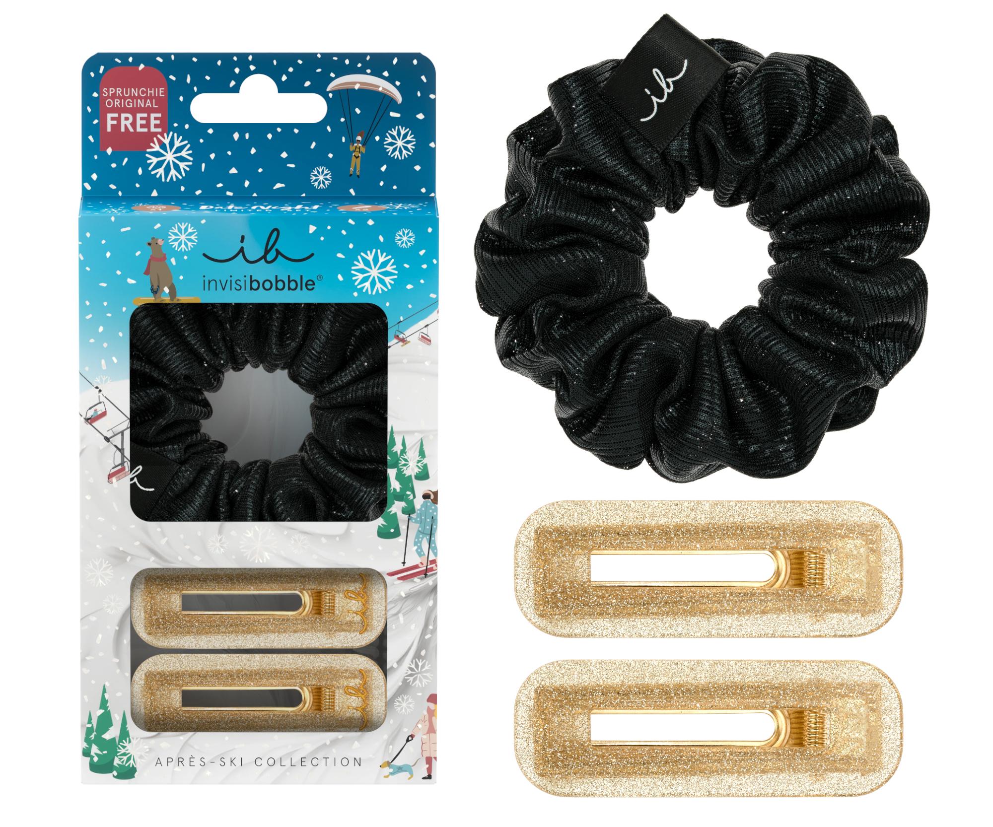 Sada ozdobné spirálové gumičky a ozdobných sponek Invisibobble Aprés-Ski Date Night + dárek zdarma