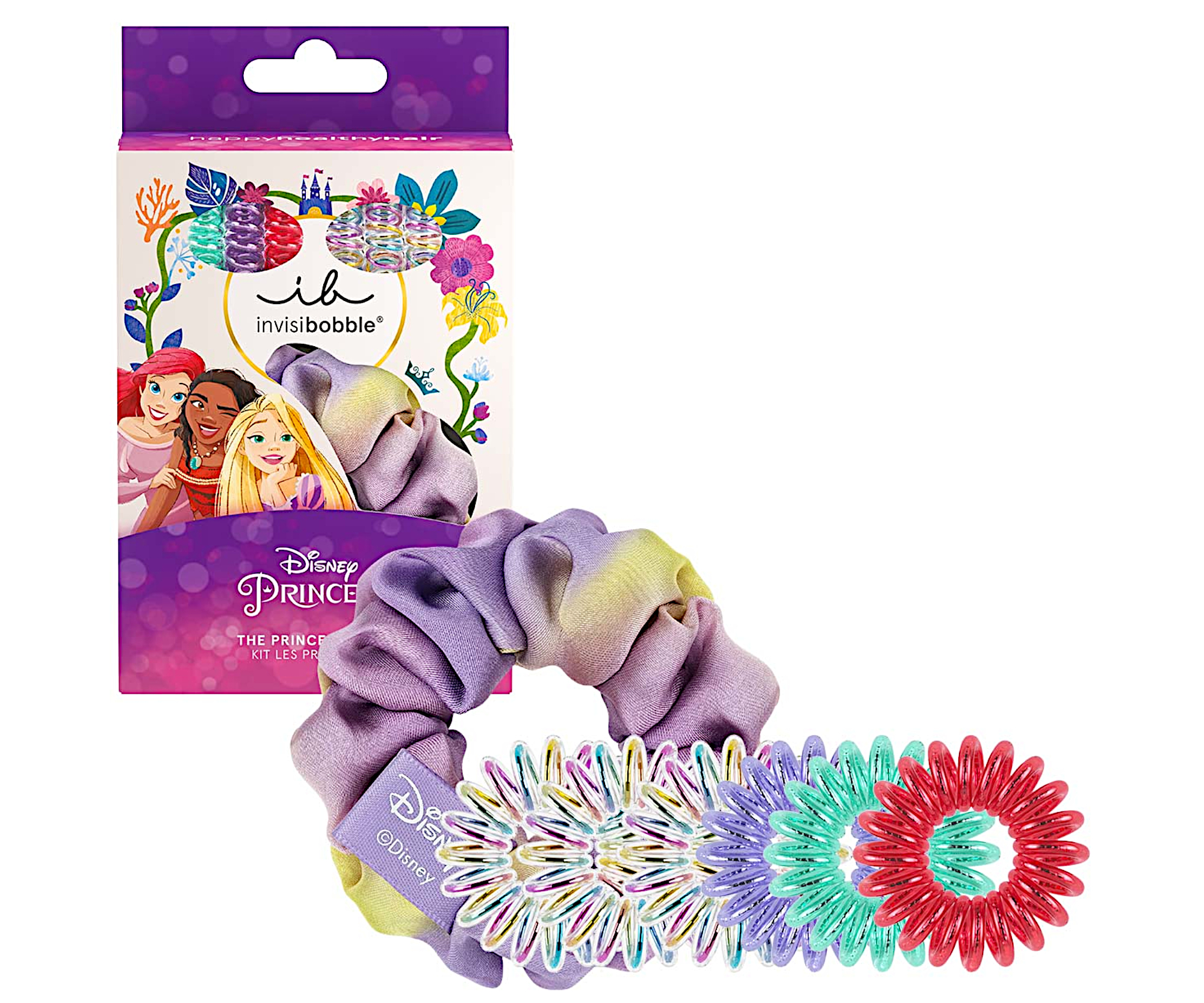 Dětská sada barevných ozdobných spirálových gumiček Invisibobble Disney The Princesses Set (IB-SET-OT-3-1018) + dárek zdarma