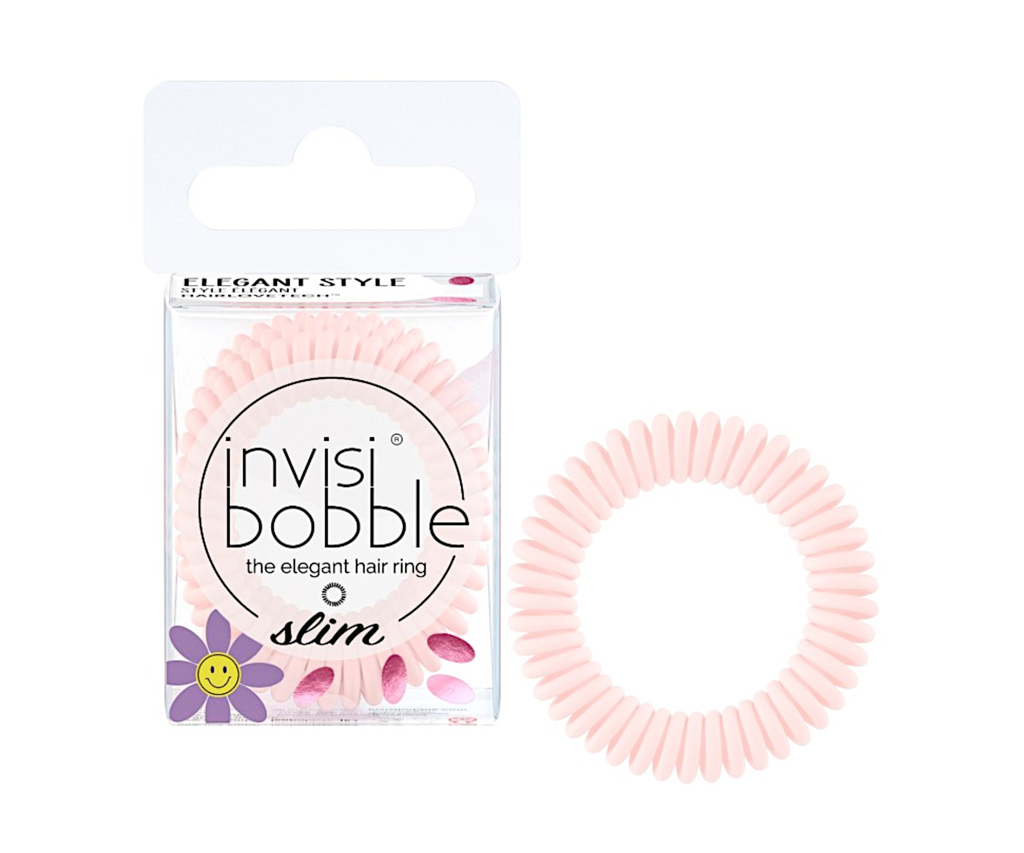 Tenká spirálová gumička do vlasů Invisibobble Slim Retro Dreamin' Cuter Than You Pink - růžová, 3 ks (IB-SP-RD-1-1001)
