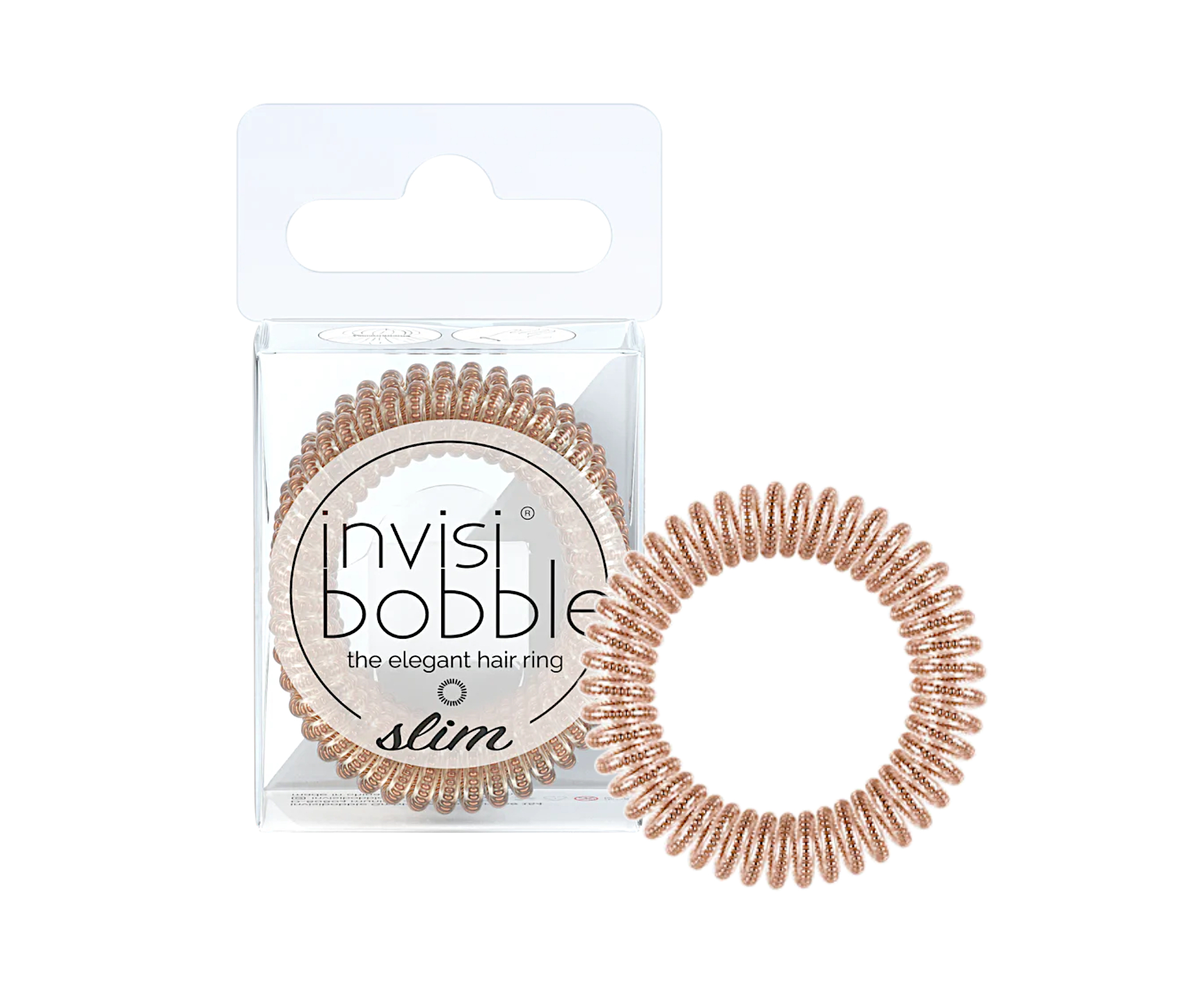 Tenká spirálová gumička do vlasů Invisibobble Slim Of Bronze and Beads - bronzová, 3 ks (IB-SL-PA-1-1002) + dárek zdarma