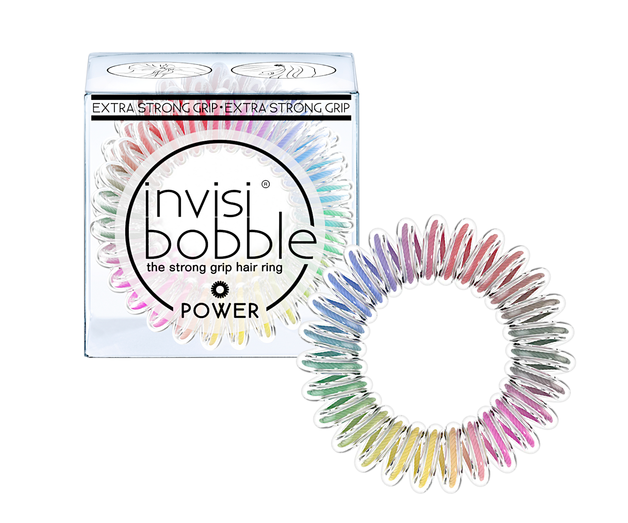Spirálová gumička do vlasů Invisibobble Power Magic Rainbow - duhová, 3 ks (IB-PW-PC10020-2) + dárek zdarma