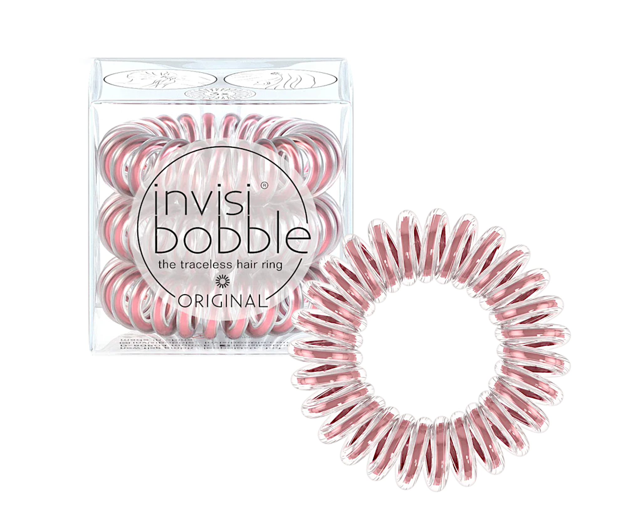 Spirálová gumička do vlasů Invisibobble Original Bella Rosa Galaxy - růžová, 3 ks (IB-OR-PC10010-2) + dárek zdarma