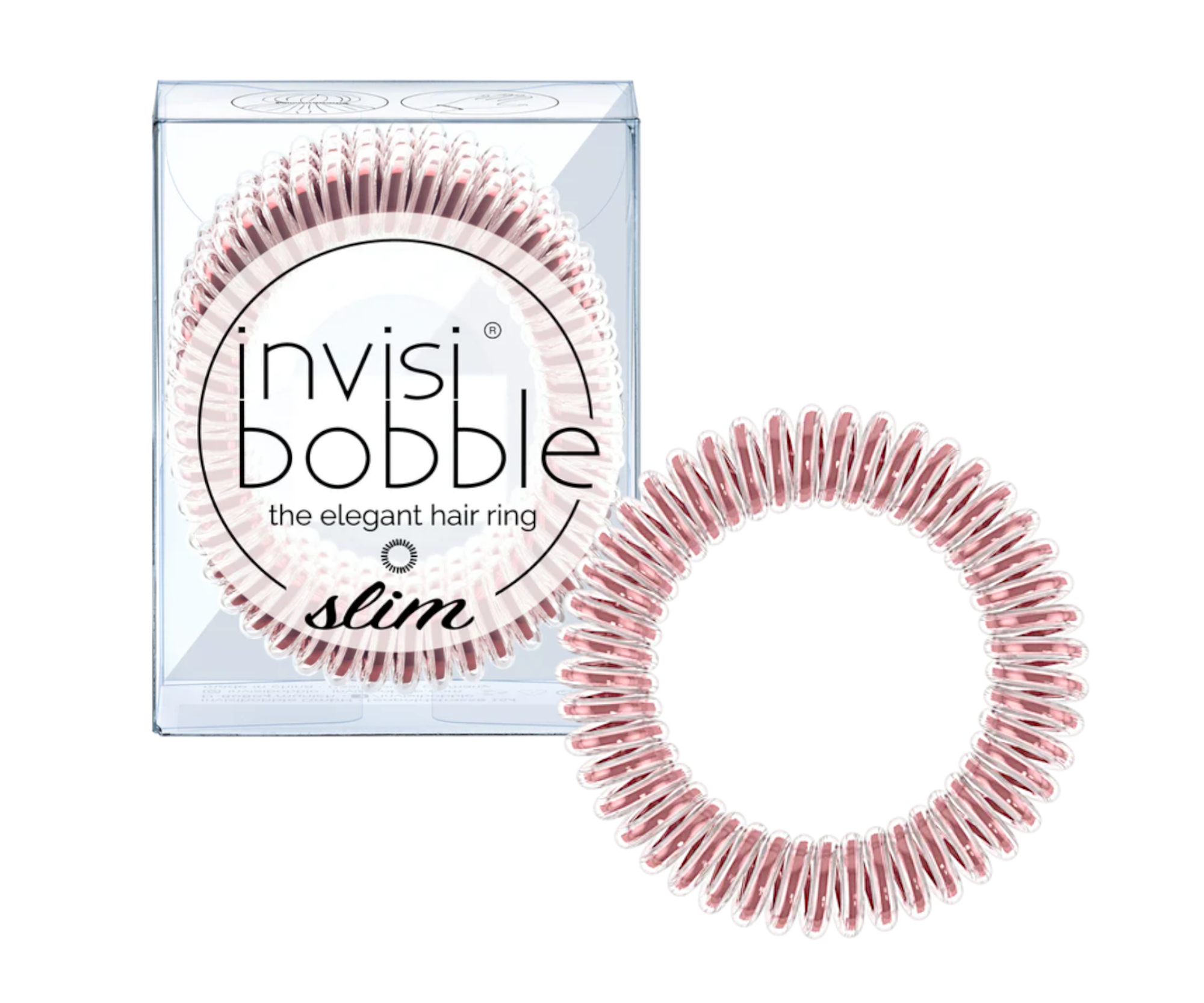 Tenká spirálová gumička do vlasů Invisibobble Slim Bella Rosa Galaxy - růžová, 3 ks (IB-SL-PC10007-2) + dárek zdarma
