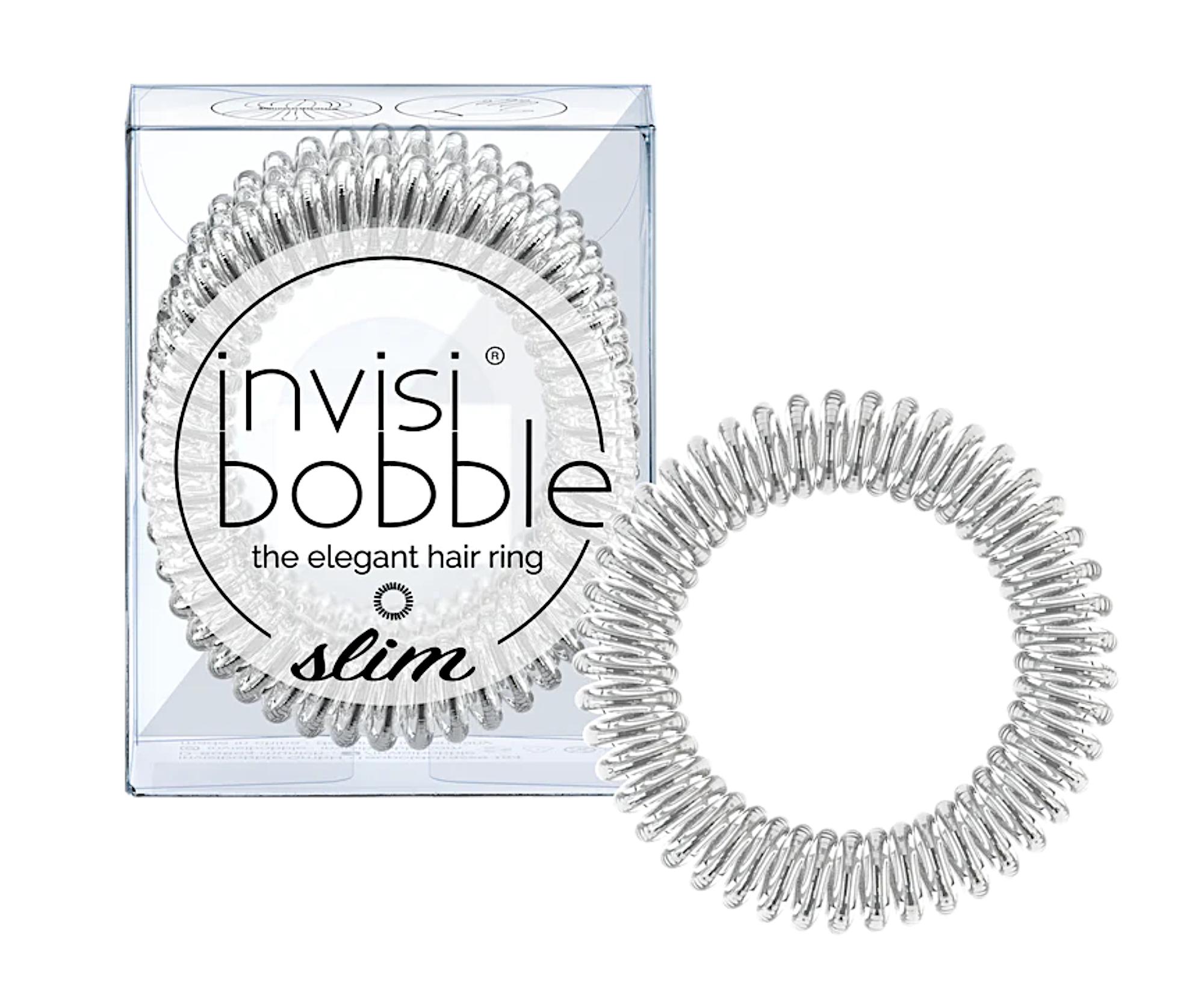 Tenká spirálová gumička do vlasů Invisibobble Slim Chrome Sweet Chrome - stříbrná, 3 ks (IB-SL-PC10003-2)