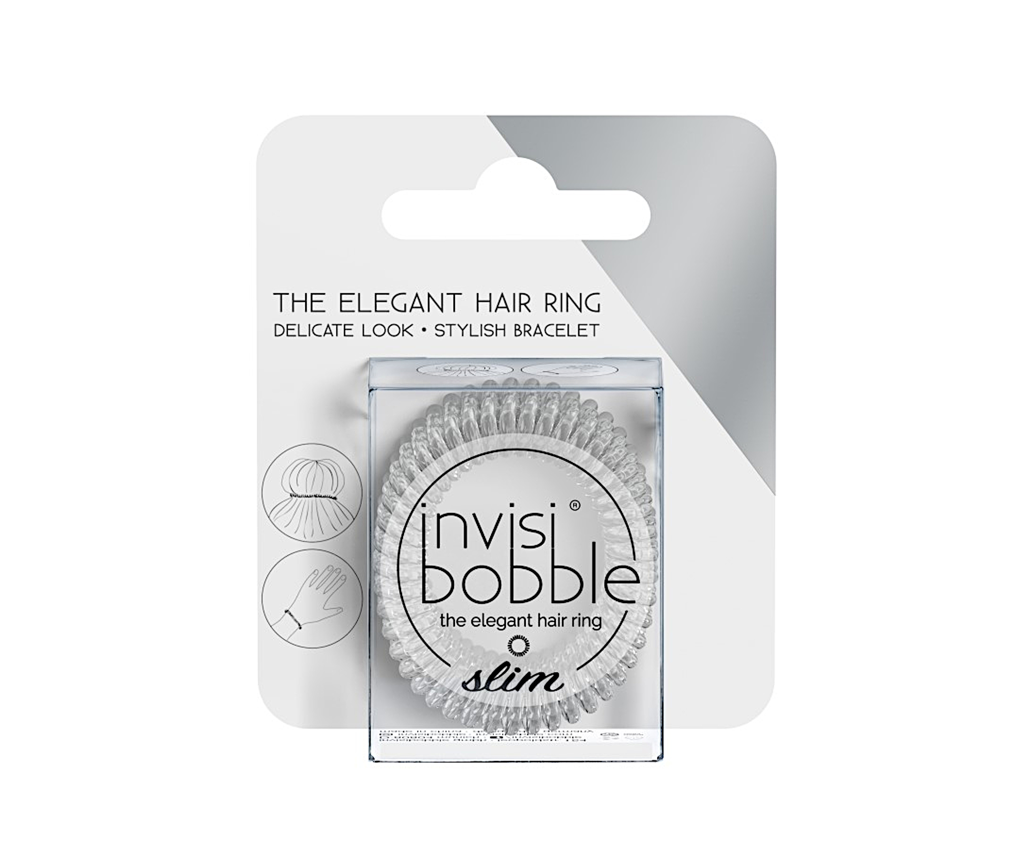 Tenká spirálová gumička do vlasů Invisibobble Slim Crystal Clear HP - čirá, 3 ks (IB-SL-HP10002) + dárek zdarma