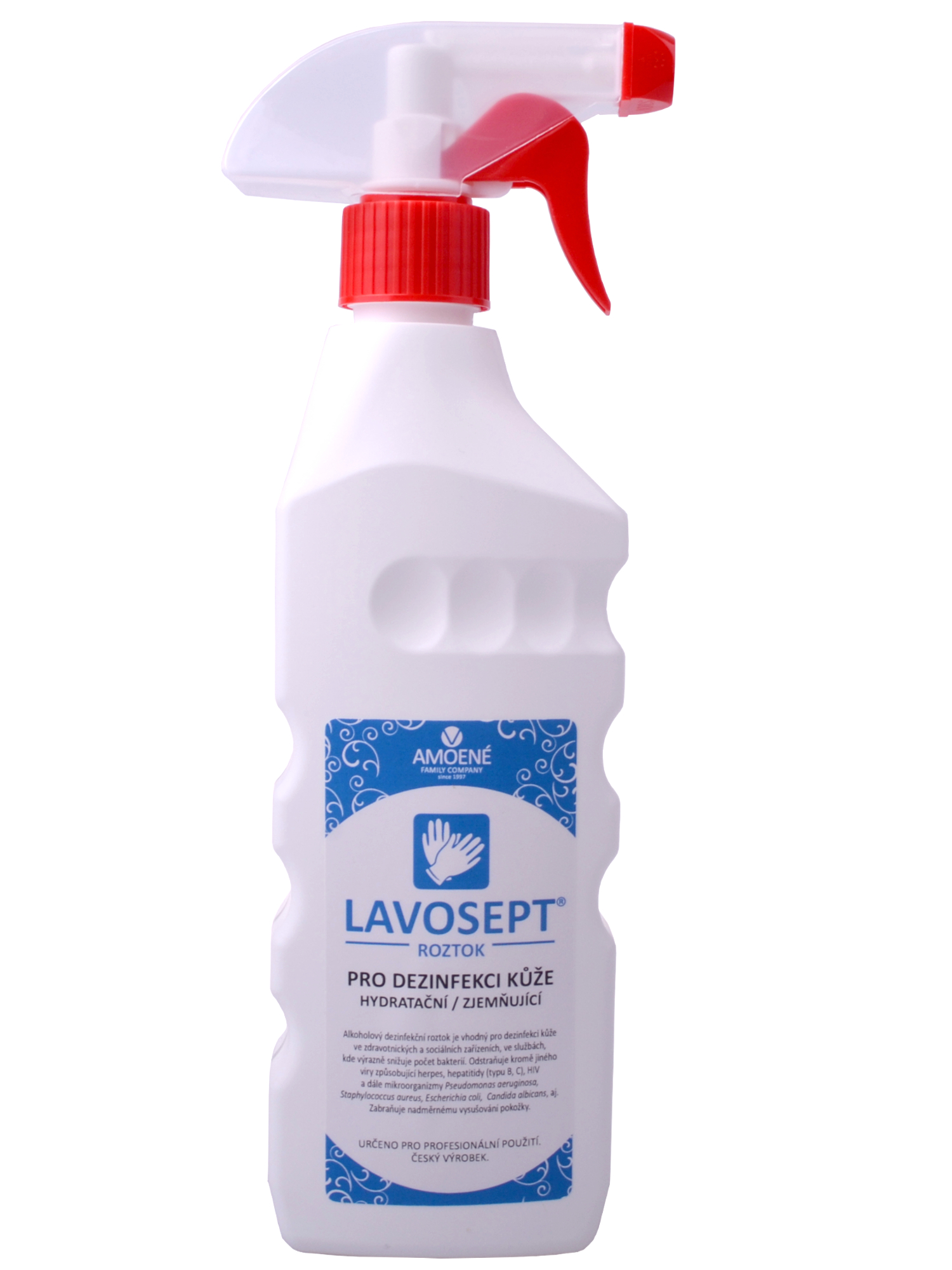 Dezinfekce kůže s rozprašovačem Amoené Lavosept - citron - 500 ml (0131C2M500P) + dárek zdarma
