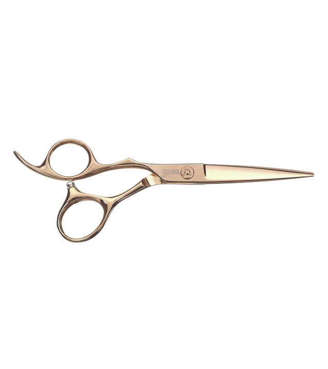 Kadeřnické nůžky pro leváky Sibel Cisoria RGOE550L 5,5" - zlaté (7078555) + DÁREK ZDARMA