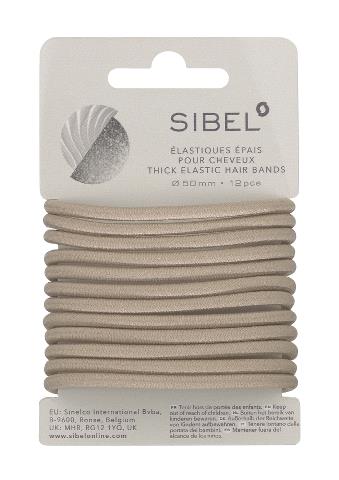 Silné gumičky do vlasů Sibel - 50 mm, 12 ks, blond (4441212)