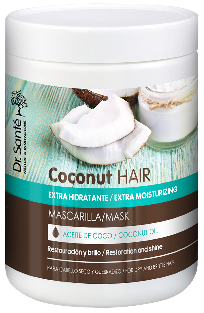Hydratační maska pro křehké a suché vlasy Dr. Santé Coconut - 1000 ml (E7623) + dárek zdarma