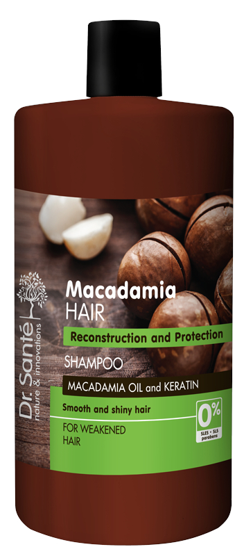 Šampon pro rekonstrukci poškozených vlasů Dr. Santé Macadamia - 1000 ml + dárek zdarma
