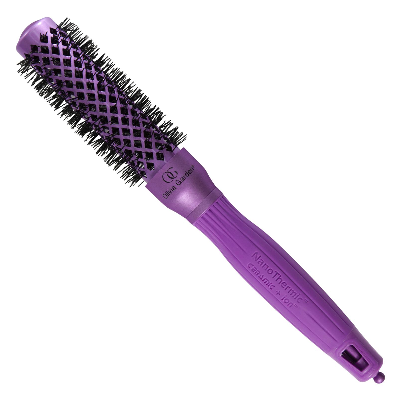 Kartáč s nylonovými štětinami Olivia Garden NanoThermic Thermal Violet Valentine - 24 mm (VIO-24) + dárek zdarma