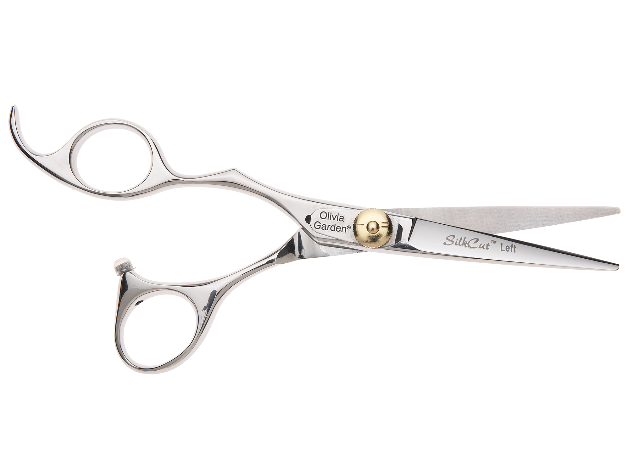 Kadeřnické nůžky pro leváky Olivia Garden SilkCut Shear 5,75" - stříbrné (5.75L) + dárek zdarma