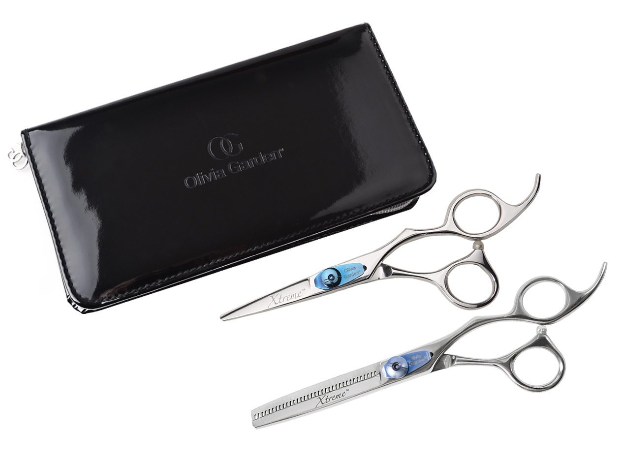 Sada kadeřnických nůžek 5,0" a efilačních nůžek 6,35" Olivia Garden Xtreme (XT500/635) + dárek zdarma
