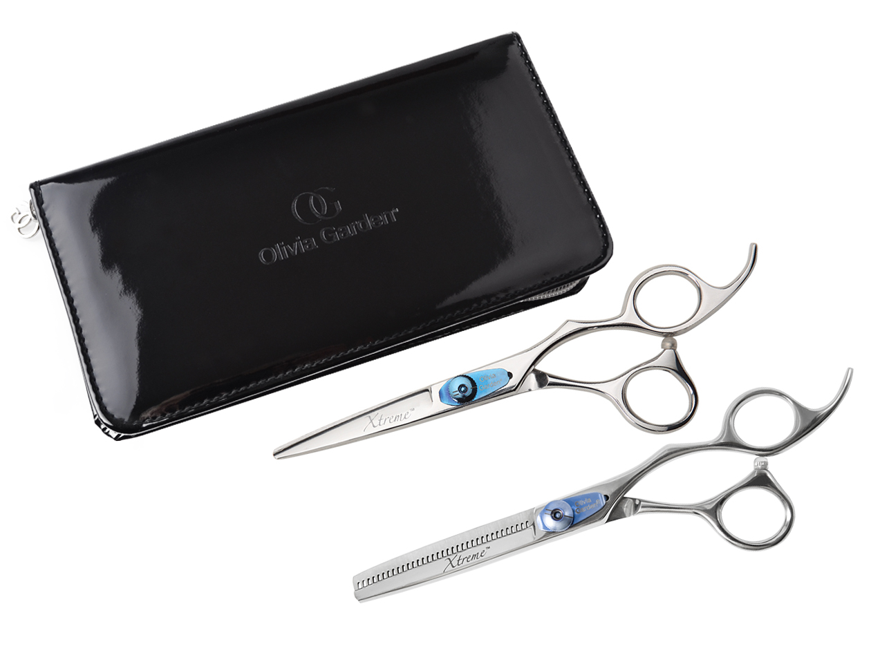 Sada kadeřnických nůžek 5,75" a efilačních nůžek 6,35" Olivia Garden Xtreme + DÁREK ZDARMA