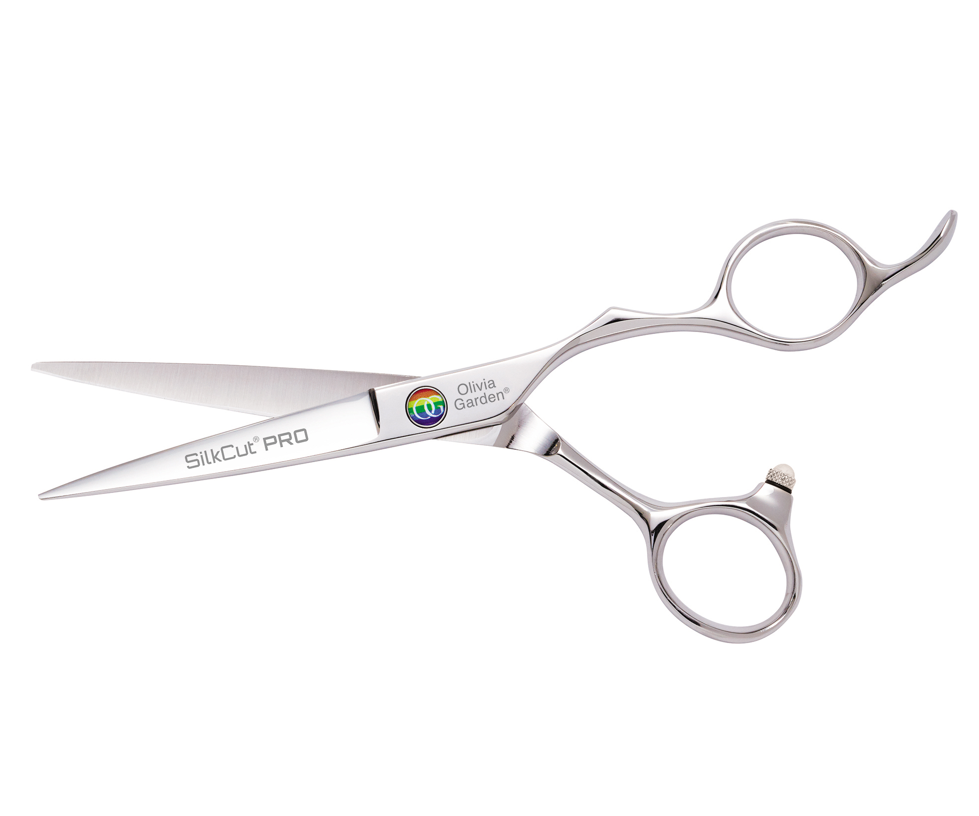 Kadeřnické nůžky Olivia Garden SilkCut® Shear Pride Edition 5,75" - stříbrné (PRIDE 575) + DÁREK ZDARMA