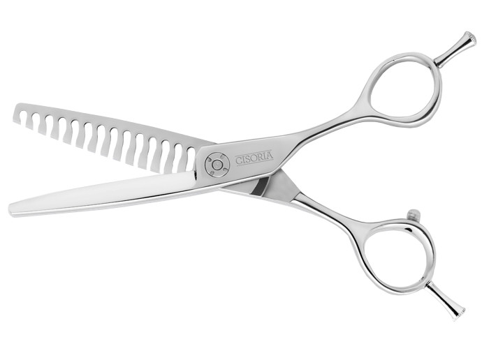 Efilační nůžky 3v1 Sibel Cisoria Luxury SBT14 6" - stříbrné, 14 zubů (7097914) + DÁREK ZDARMA