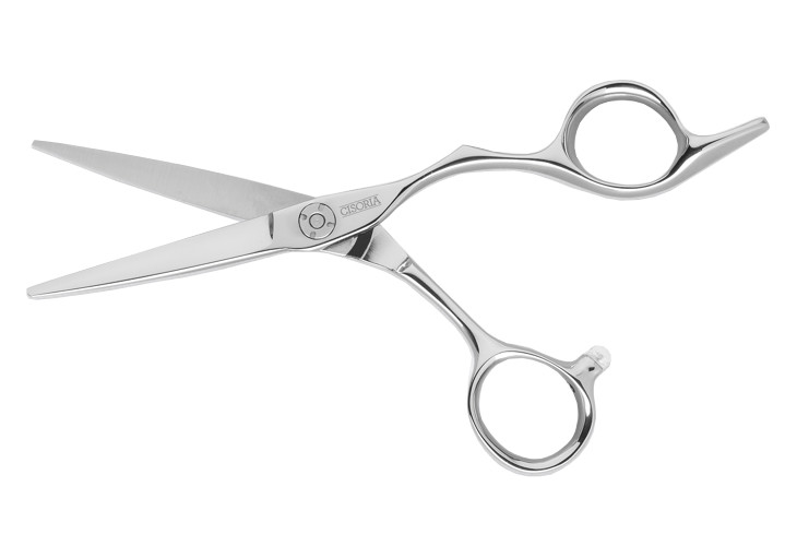 Kadeřnické nůžky Sibel Cisoria Luxury OE500 5" - stříbrné (7097550) + DÁREK ZDARMA