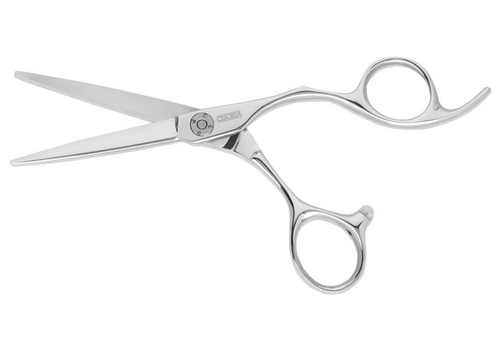 Kadeřnické nůžky Sibel Cisoria Luxury CE550 5,5" - stříbrné (7097255) + DÁREK ZDARMA