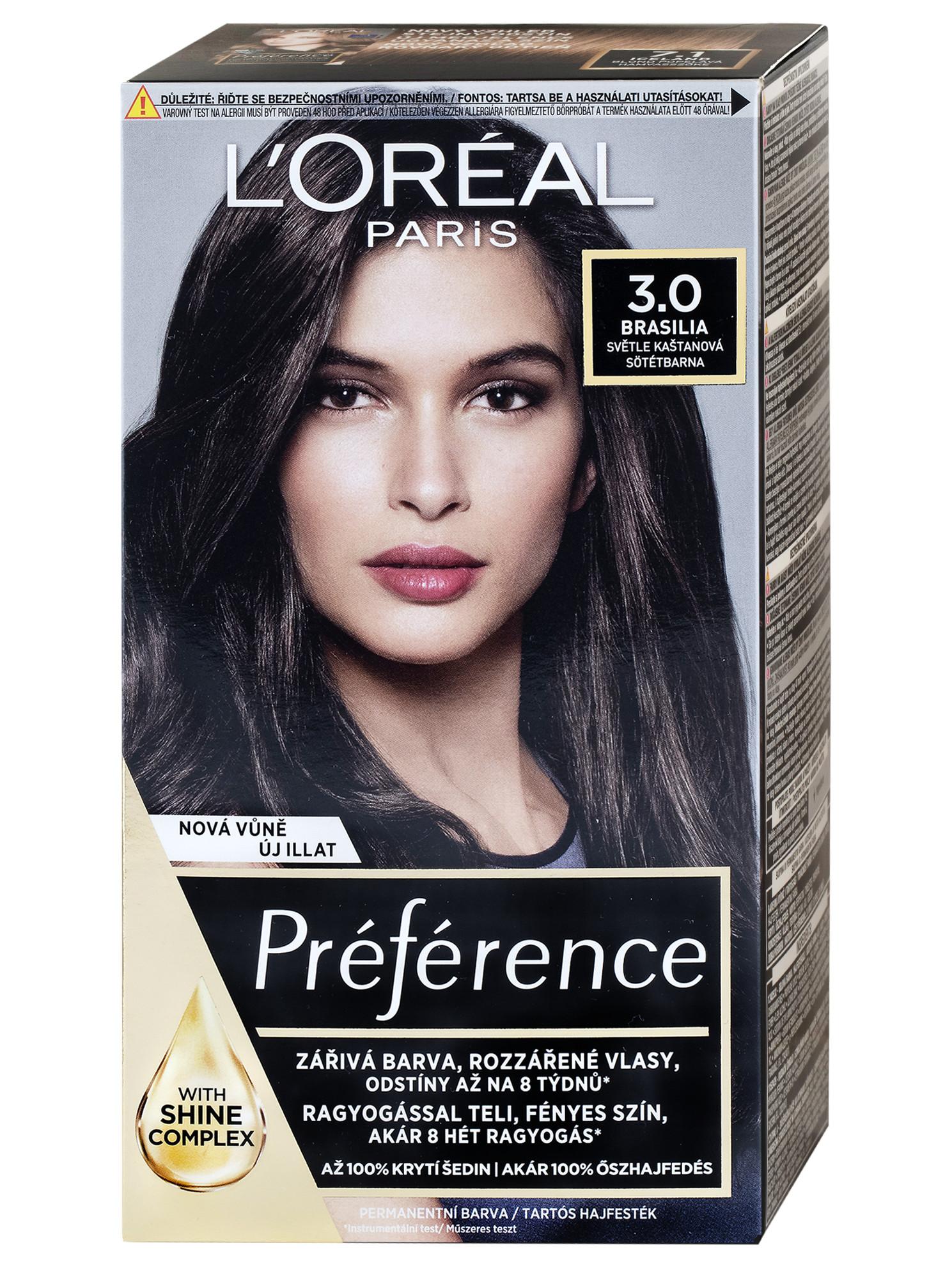 Permanentní barva Loréal Préférence 3.0 světle kaštanová - L’Oréal Paris + dárek zdarma