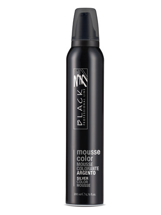 Barevné pěnové tužidlo Black Mousse Color - 200 ml, stříbrná (03202) + dárek zdarma