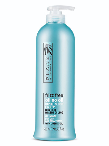Bezoplachová péče pro krepaté a nepoddajné vlasy Black Oil Non Oil Anti-frizz - 500 ml (01245) + dárek zdarma