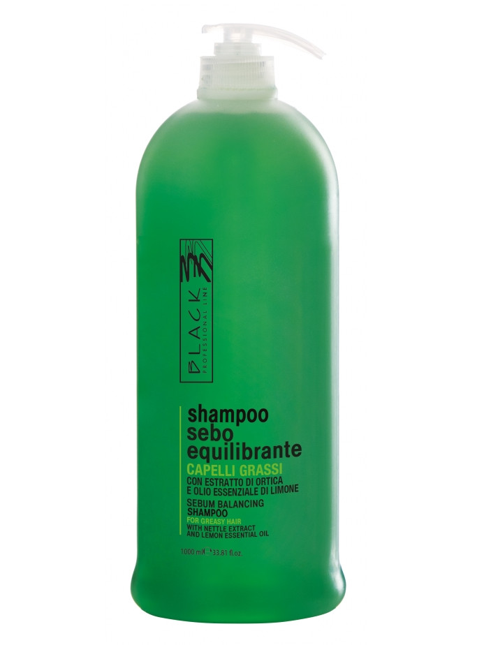 Šampon pro mastné vlasy a vlasovou pokožku Black Sebo Equilibrante - 1000 ml (01057) + dárek zdarma