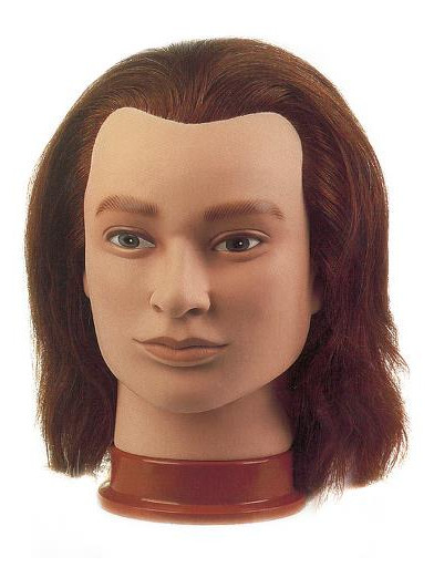 Cvičná hlava pánská s přírodními vlasy JULIEN, Sibel - 20 - 25 cm (0040901) + dárek zdarma