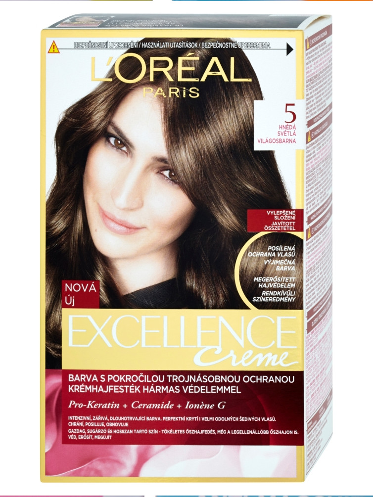 Permanentní barva Loréal Excellence 5 hnědá světlá - L’Oréal Paris + dárek zdarma