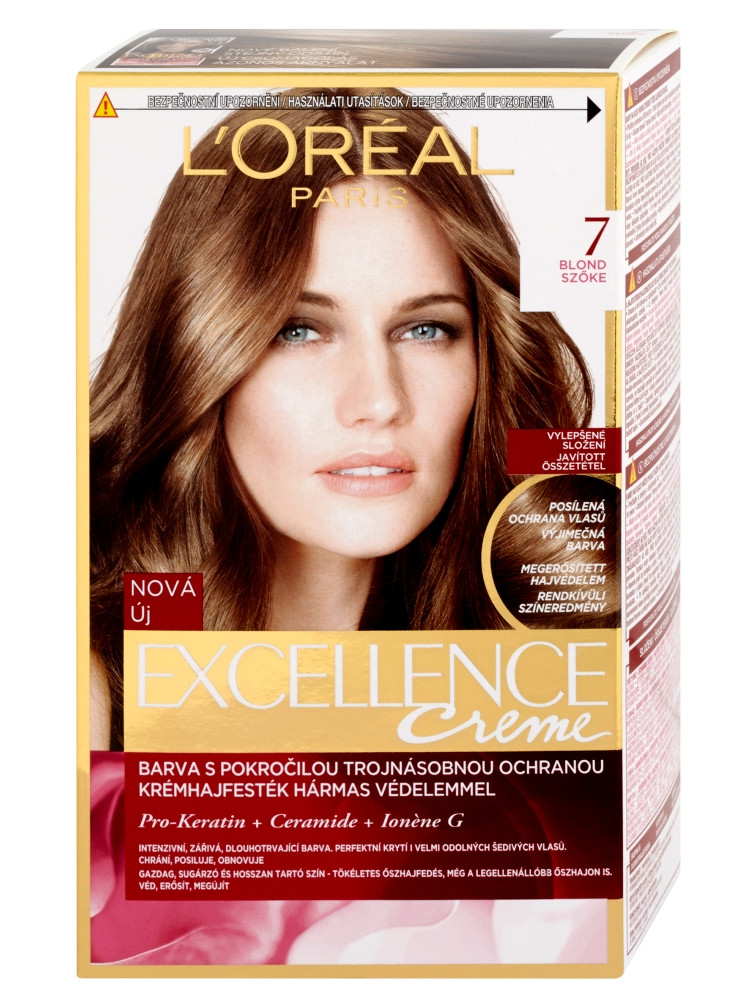 Permanentní barva Loréal Excellence 7 blond - L’Oréal Paris + dárek zdarma