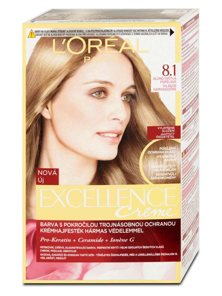 Permanentní barva Loréal Excellence 8.1 blond světlá popelavá - L’Oréal Paris + dárek zdarma
