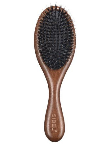 Oválný dřevěný kartáč na vlasy s kančími a nylonovými štětinami Sibel Decopad - 22 x 7 cm (8470123) + DÁREK ZDARMA