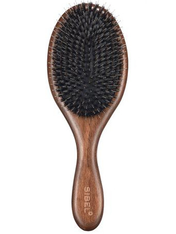 Oválný dřevěný kartáč na vlasy s kančími a nylonovými štětinami Sibel Decopad - 24 x 8 cm (8470122) + DÁREK ZDARMA