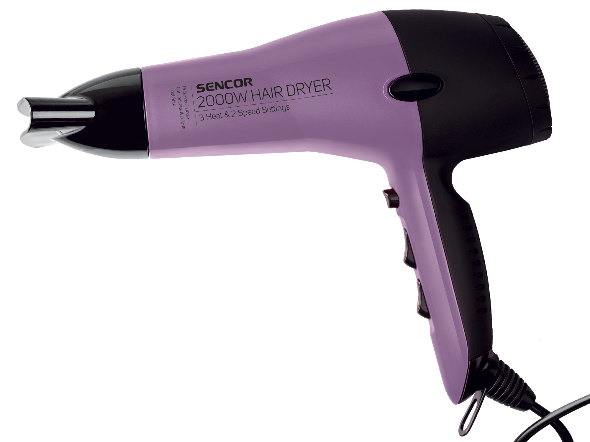 Fén na vlasy Sencor SHD 6700VT - fialový, 2000 W (SHD6700VT) + DÁREK ZDARMA