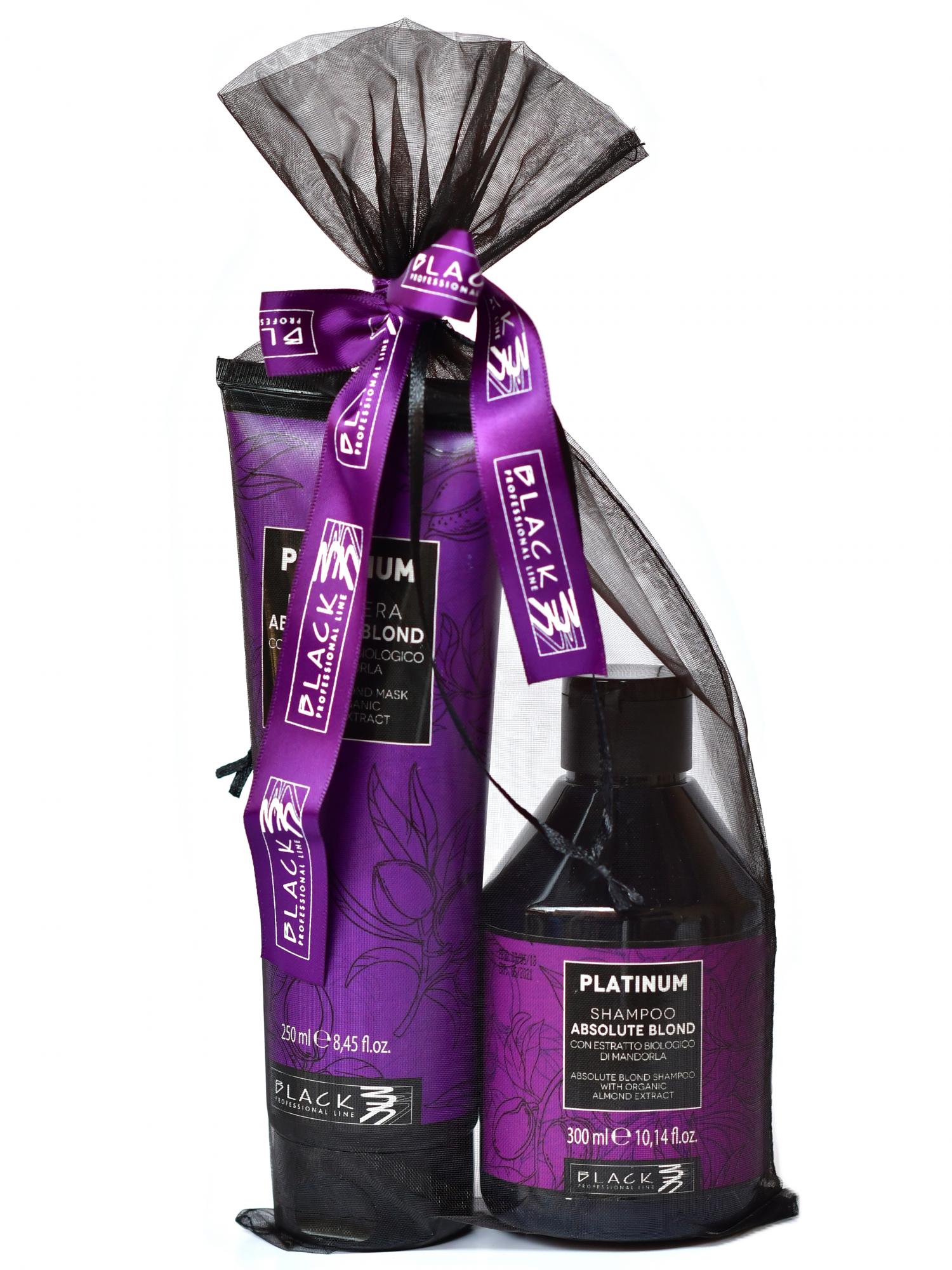 Dárková sada šamponu a masky pro melírované vlasy Black Platinum Absolute Blonde (102017B) + dárek zdarma