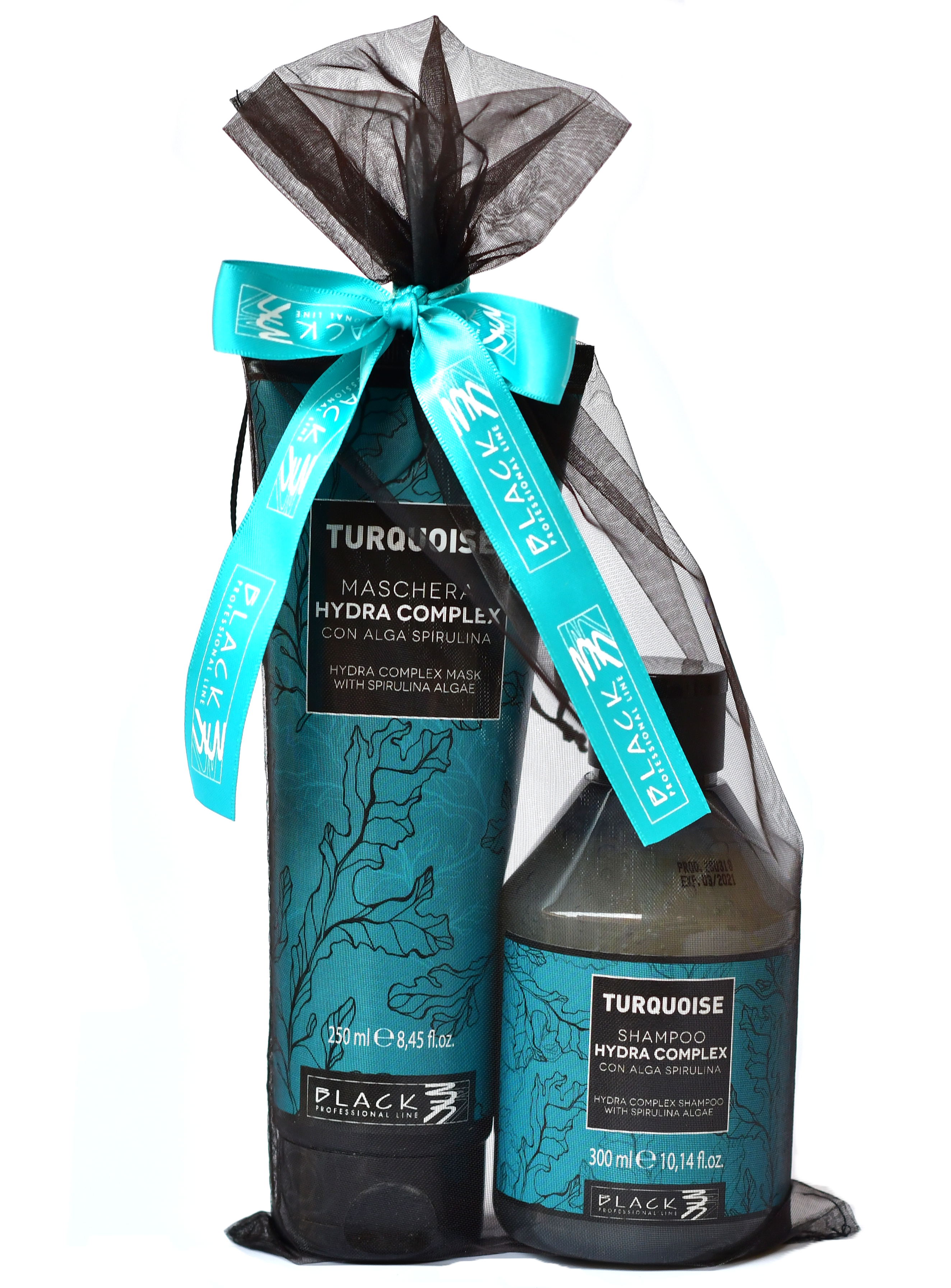 Dárková sada šamponu a masky pro jemné vlasy Black Turquoise Hydra Complex (102015B) + dárek zdarma