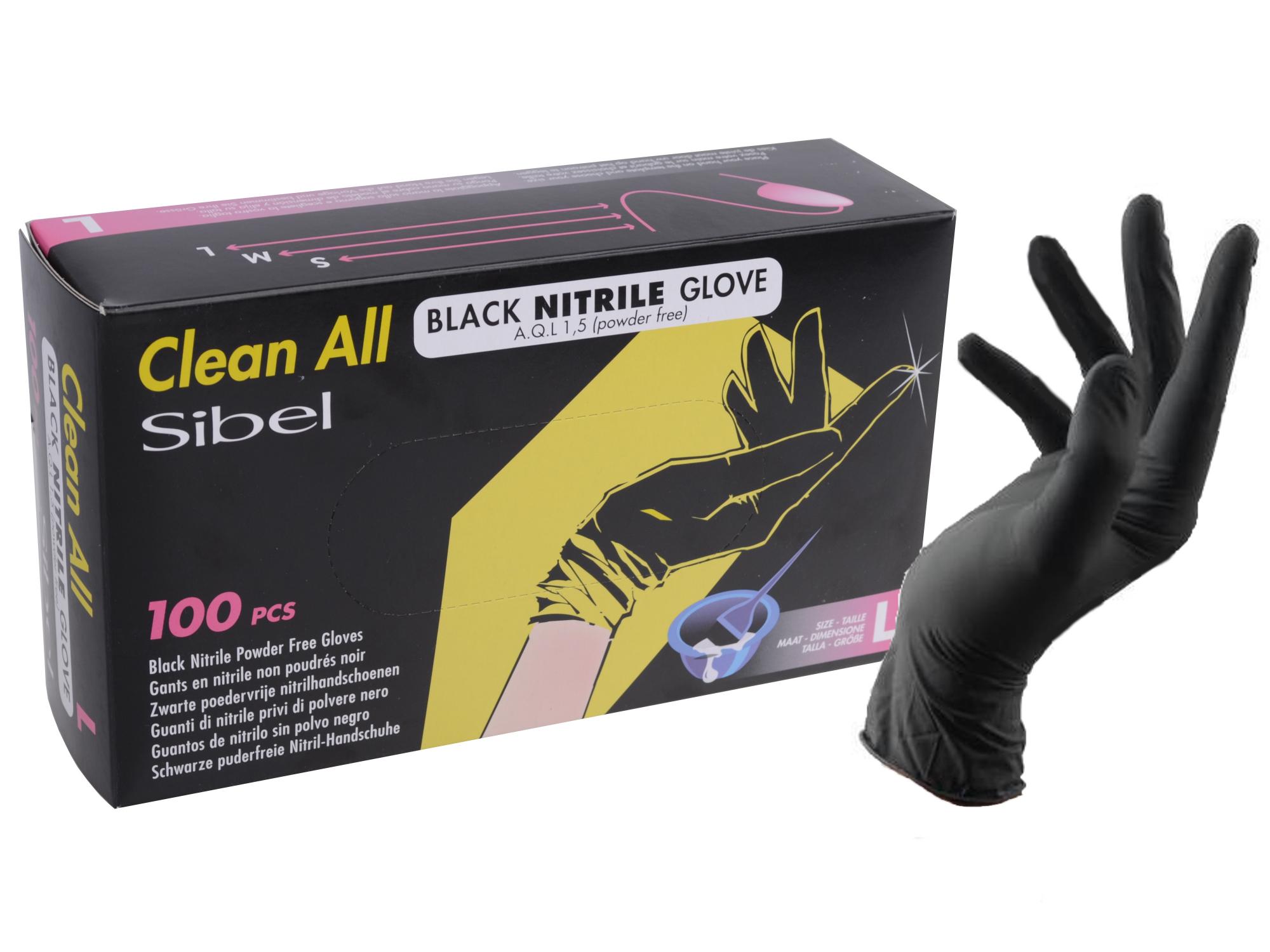 Nitrilové rukavice pro kadeřníky Sibel Clean All 100 ks - L (093400156) + dárek zdarma