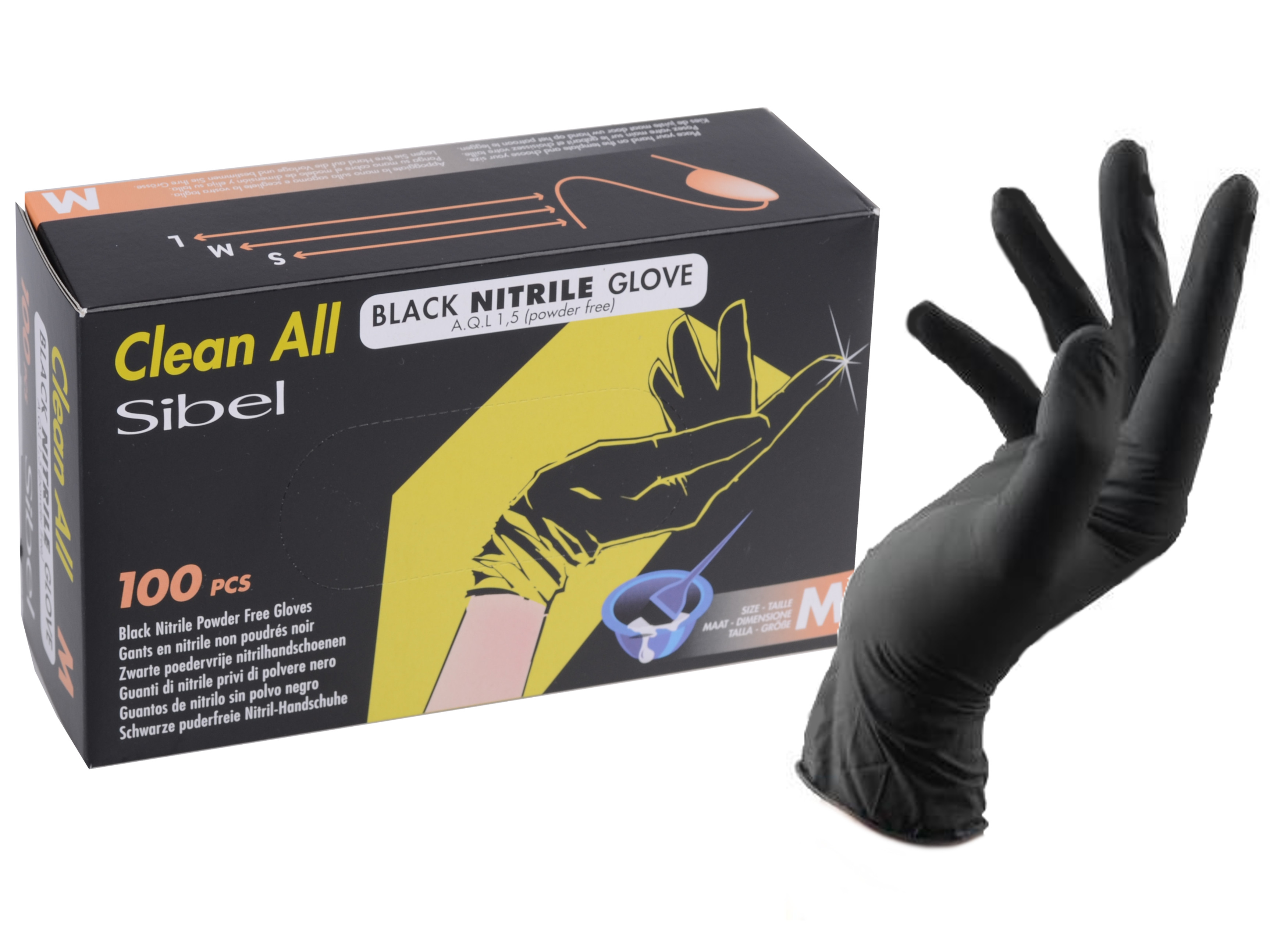 Nitrilové rukavice pro kadeřníky Sibel Clean All 100 ks - M (093400155) + DÁREK ZDARMA