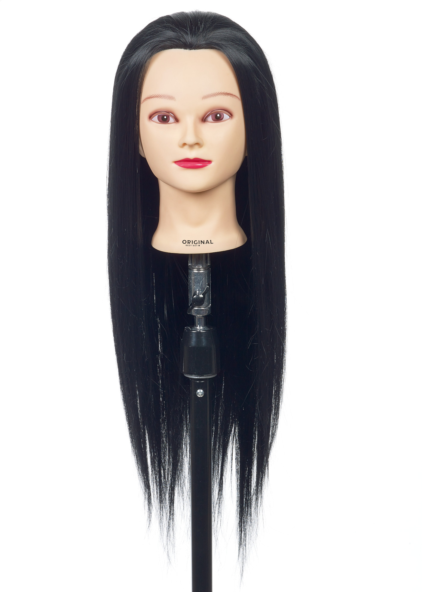 Cvičná hlava dámská s umělými vlasy JESSY, Original Best Buy - černé 50 - 60 cm (0030096) + DÁREK ZDARMA