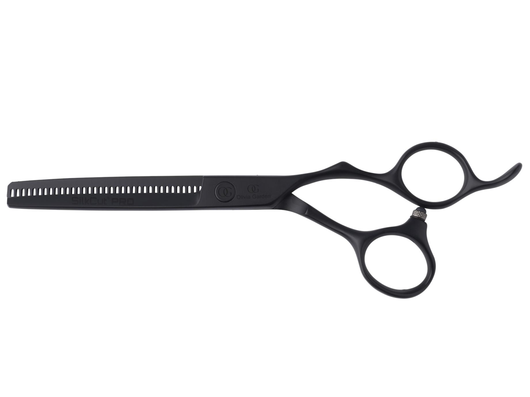 Efilační nůžky Olivia Garden SilkCut Pro Matt Black - 6,35" (PROT6.35) + dárek zdarma