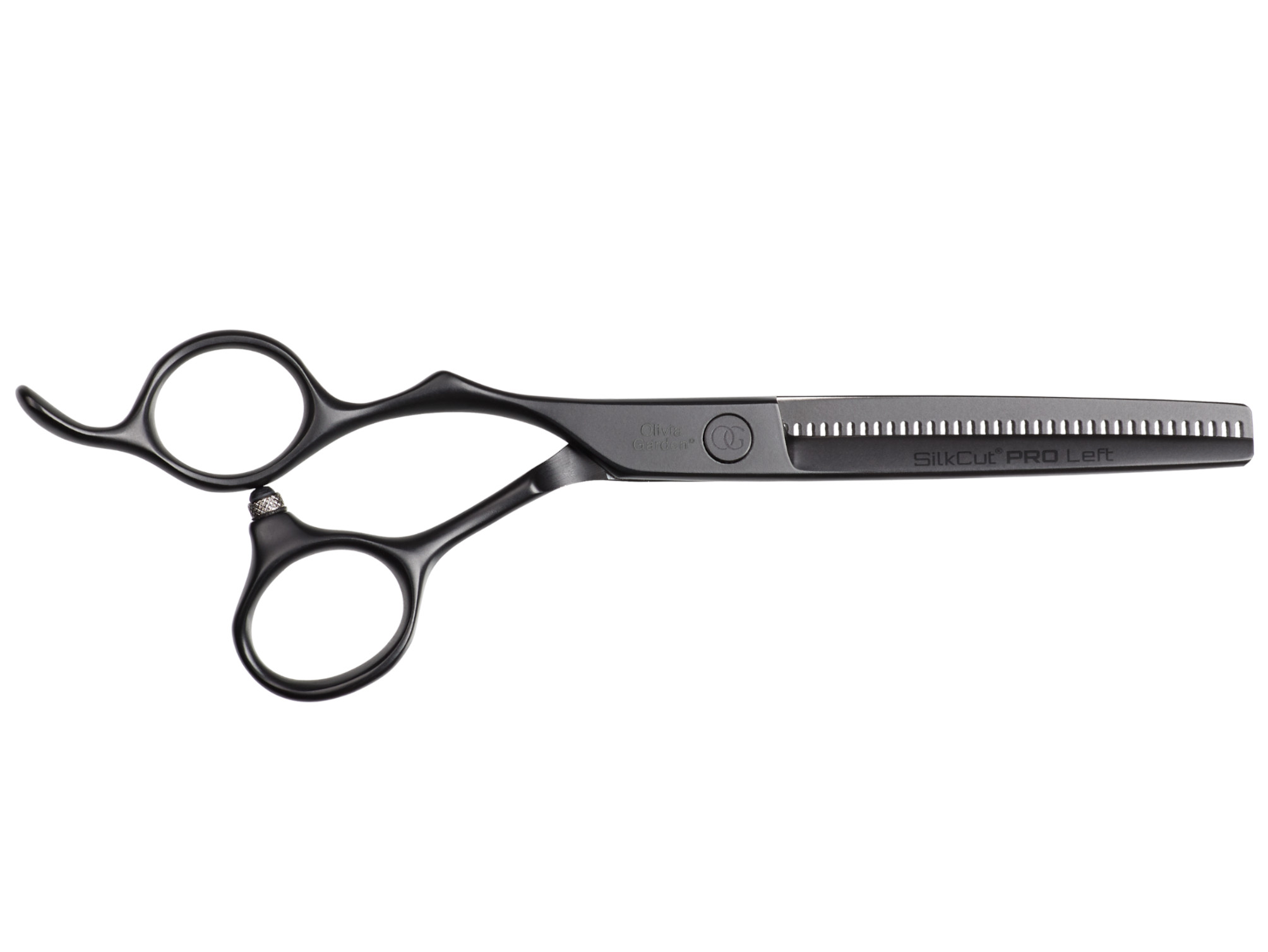 Efilační nůžky pro leváky Olivia Garden SilkCut Pro Matt Black - 6,35" (PROT6.35L) + dárek zdarma