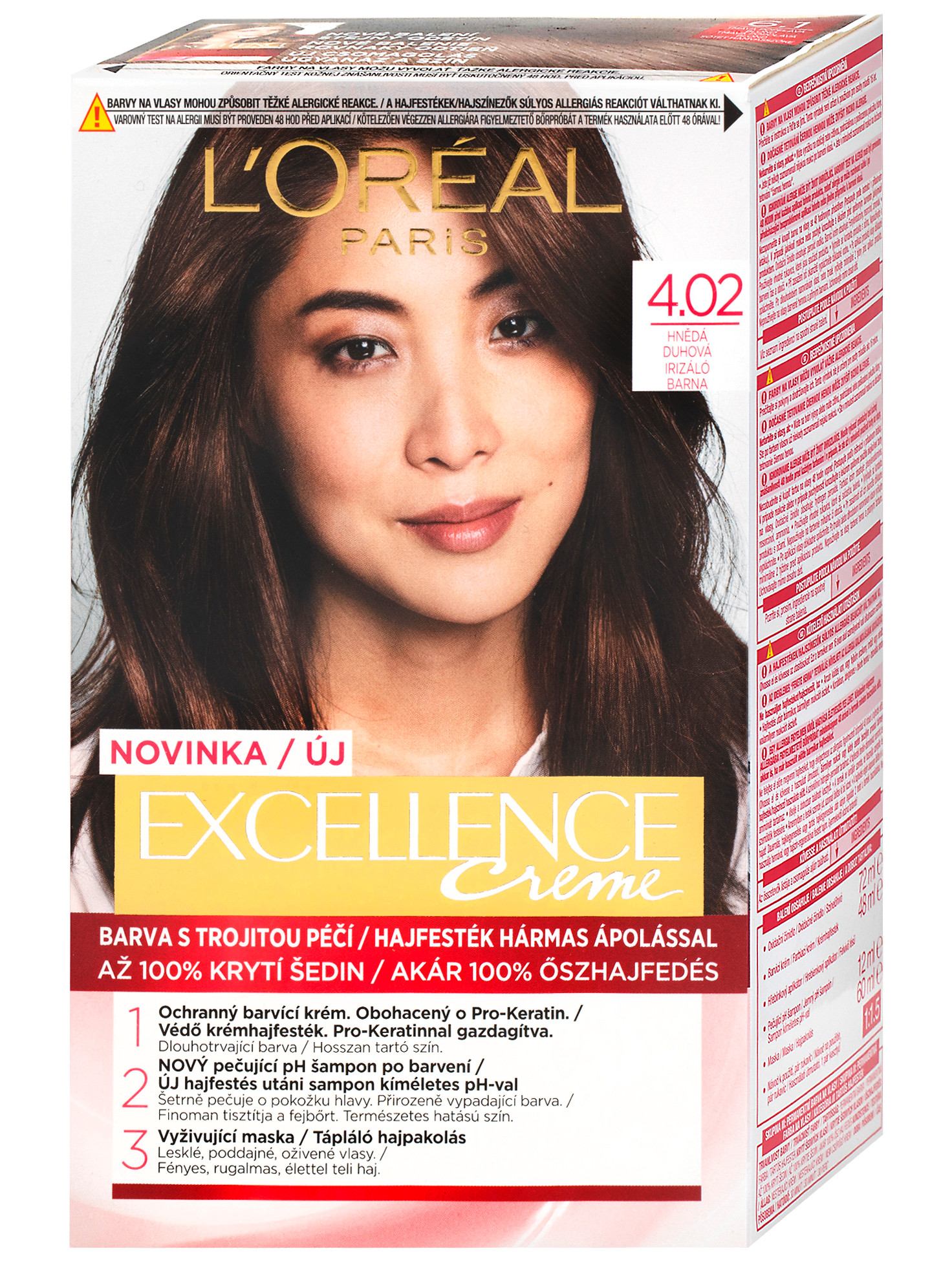 Permanentní barva Loréal Excellence 4.02 hnědá duhová - L’Oréal Paris + dárek zdarma